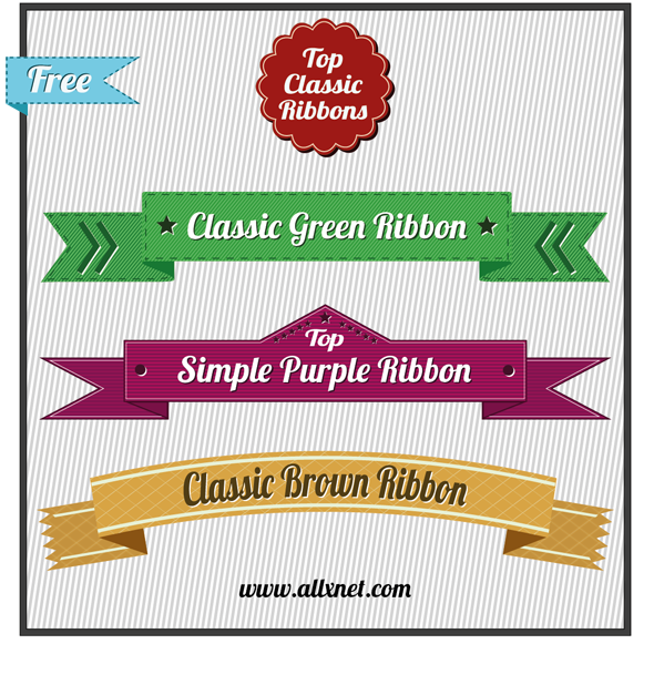 Download: Free Vector Ribbons Set