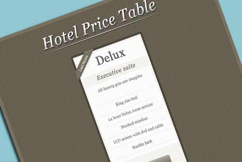 Classic Pricing Table PSD